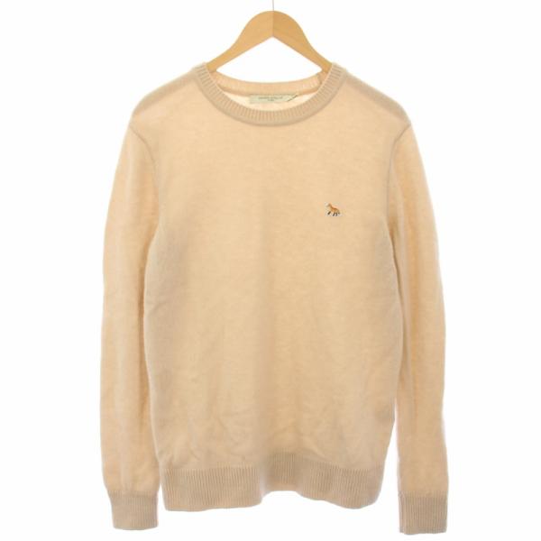 【中古】メゾンキツネ BABY FOX PATCH COSY R-NECK PULLOVER ニット セーター 長袖 S ベージュ HM00512KT1006 メンズ vectorpremium_081-102504030044