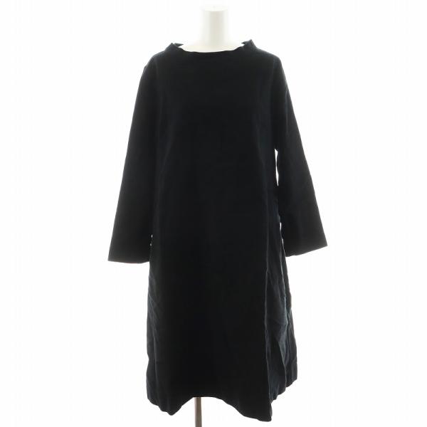 【中古】フォーティーファイブアールピーエム  45R 45rpm ワンピース ロング丈 長袖 コットン 0 黒 ブラック 5125035 フォーティーファイブアールピーエム 45R 45rpm ワンピース ロング丈