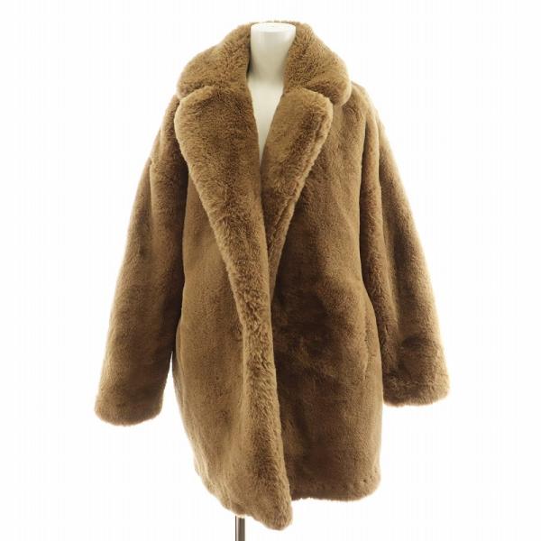 ZARA ザラ ボアコート ロング丈 アウター XS 茶 ブラウン 1255757716