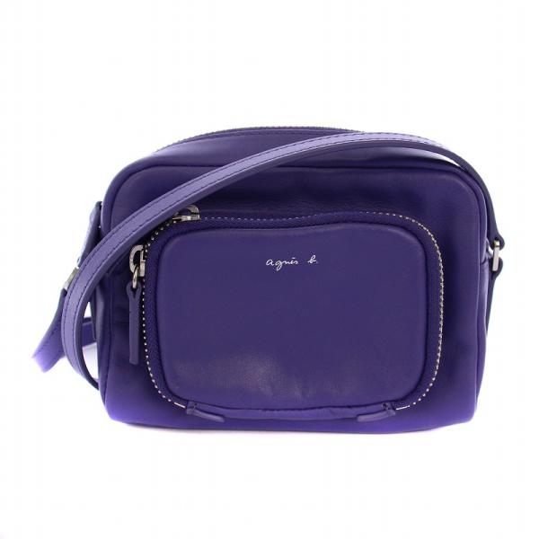 美品★アニエスベーagnes b.ロゴ ミニショルダーバッグ グレー★本革レザー agnes b voyage/アニエスベーボヤージュからレザーミニ