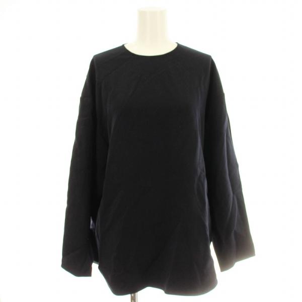 yori　ヨリ　キルトカラーロングTee　長袖シャツ　付け襟　ネイビー yoriヨリキルトカラーロングTee長袖シャツ付け襟ネイビー