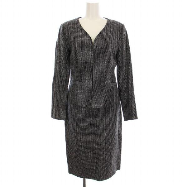 【新品未使用】ESTNATION ジャケット スカート セットアップ 38 エストネーション ESTNATION スーツ セットアップ チェック スカート