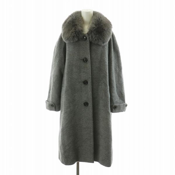 Leilian グレー ジャンパー ファー付き リベル モア libelle more スウェードポンチエコファー付きライダース