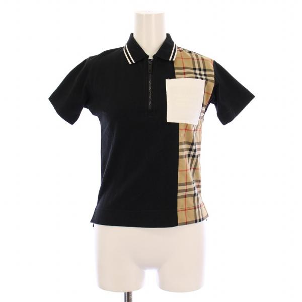 バーバリー ポロシャツ 半袖 レギュラーカラー ハーフジップ ロゴ ノバ