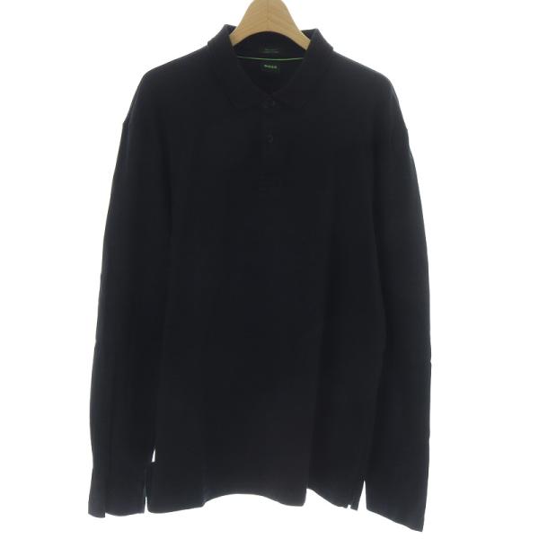 ヒューゴボス HUGO BOSS ポロシャツ 長袖 ロゴ XXL 黒 10209951 /RE