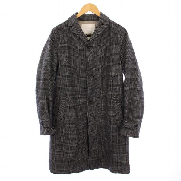 【中古】ホワイトマウンテニアリング ロングコート アウター シングル ウール グレンチェック 0 グレー 黒 vectorpremium_081-102505090343