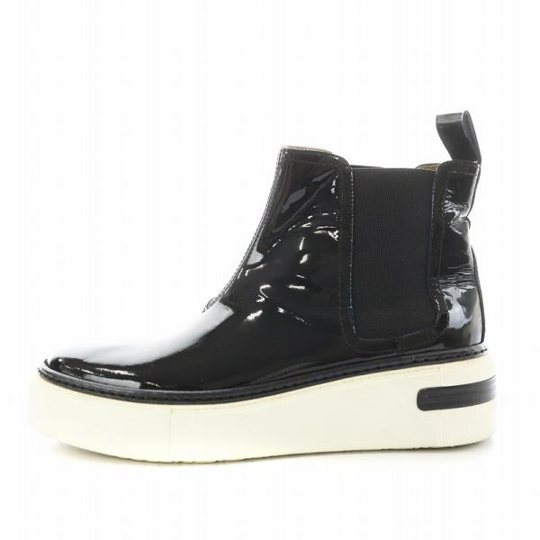 HERMES エルメス ハイカット スニーカー シューズ サイドゴア エナメル