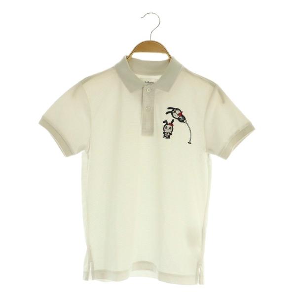 ジャックバニー Jack Bunny!! ポロシャツ 半袖 刺繍 ゴルフウェア 140 オフホワイト /MY ■OS キッズ【表記サイズ】140【実寸サイズ】肩幅：35cm　身幅：40cm　着丈：54cm　袖丈：15cm　　【素材】ポリエス...