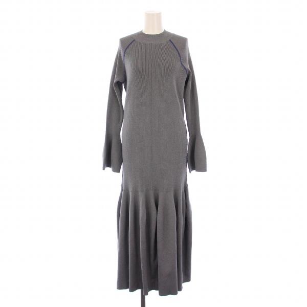 エミ emmi atelier 24SS ラインニットワンピース ロング 長袖