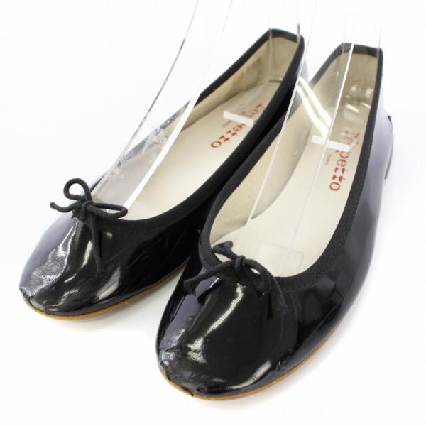 Repetto 黒エナメルバレエシューズ 黒 23cm 新品未使用 中古・古着通販】repetto (レペット) バレエシューズ ブラック