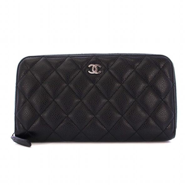 CHANEL シャネル 長財布 キャビアスキン ココマーク ラウンド