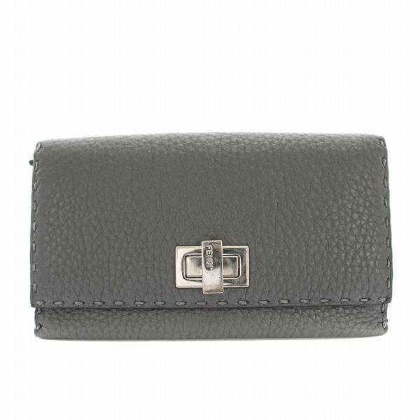 ！美品！　FENDI フェンディ　長財布　グレー フェンディ FENDI 7M0210 AP3B 長財布 レディース 財布 ロング