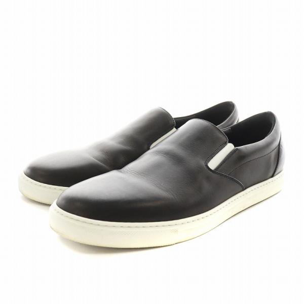 【中古】ディースクエアード DSQUARED2 スリッポン シューズ レザー 45 黒 ブラック /AN19 ●D メンズ DSQUARED2（ディースクエアード） スリッポン シューズ レザー 45 黒