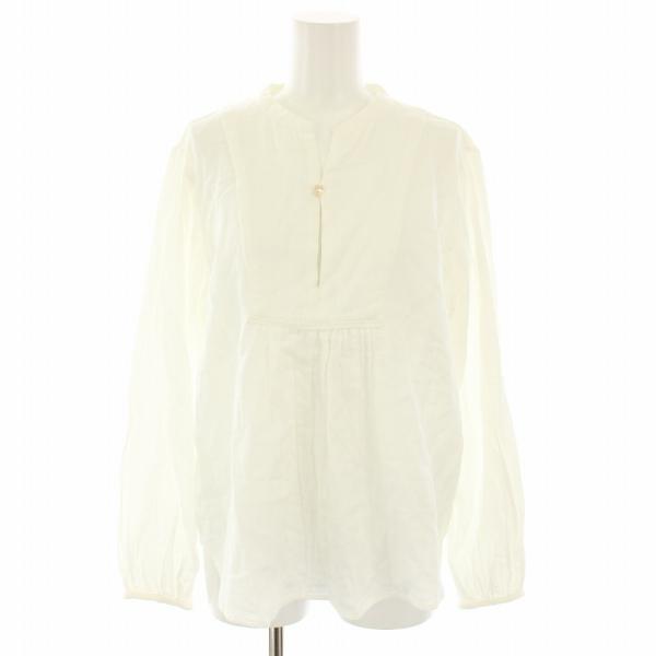 【中古】パラスパレス Pallas Palace シャツ ブラウス キーネック Vネック 長袖 0 白 FSH24095A レディース パラスパレス Pallas Palace シャツ ブラウス キーネック Vネック 長袖