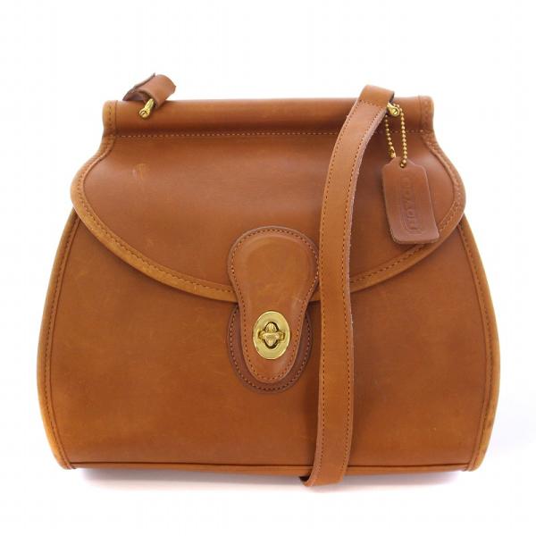 美品 オールドコーチ レザー ショルダーバッグ ロゴ型押し ファスナー 茶 COACH コーチ オールドコーチ ショルダーバッグ レザー ターン