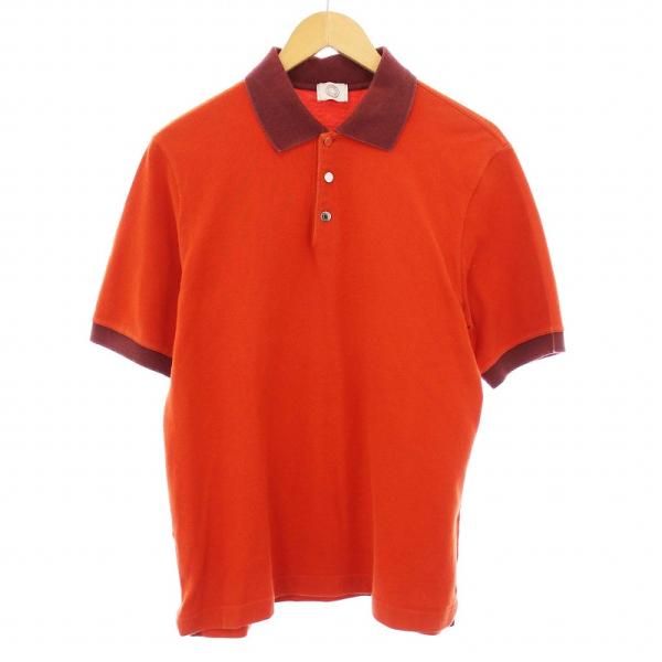 【中古】エルメス HERMES SELLIER ポロシャツ 半袖 セリエボタン M オレンジ /KH メンズ HERMES（エルメス） HERMES SELLIER ポロシャツ 半袖 セリエボタン M