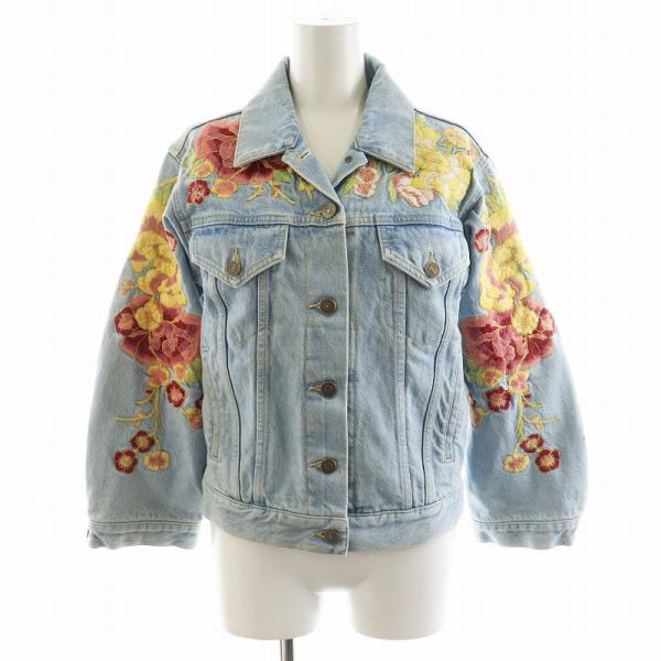 GUCCI（グッチ） デニムジャケット ジージャン Gジャン 花刺繍 裏地