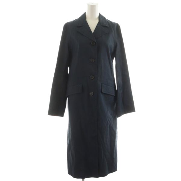 PRADA（プラダ） チェスターコート ロング丈 コットン 42 紺 ネイビー
