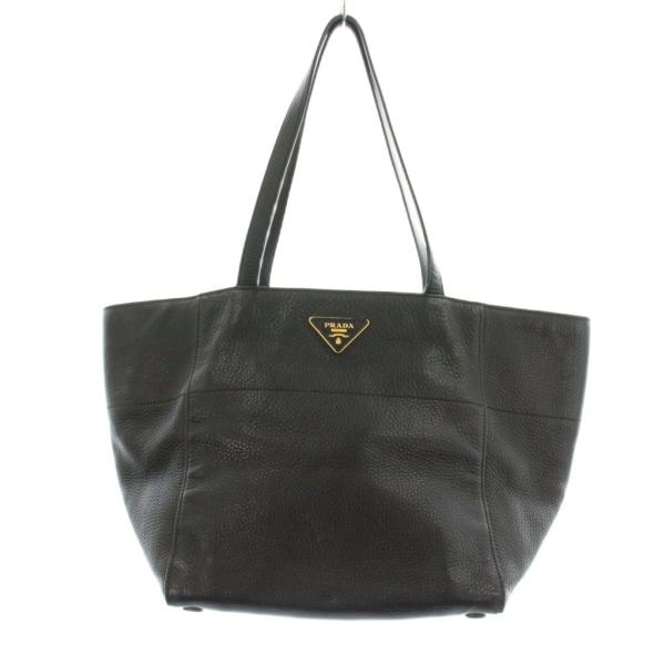 PRADA（プラダ） トートバッグ レザー トライアングルロゴ 黒 ブラック