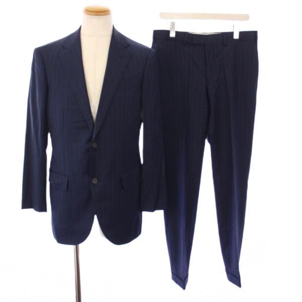 【中古】タキザワ シゲル dormeuil シングルスーツ テーラードジャケット パンツ スラックス 48 ネイビー タキザワ シゲル Takizawa Shigeru dormeuil シングルスーツ