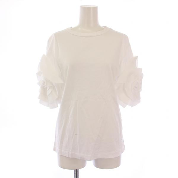 【中古】シーニュ Cygne Tシャツ カットソー 半袖 クルーネック ストレッチ フリル F 白 ホワイト /BB レディース シーニュ Cygne Tシャツ カットソー 半袖 クルーネック ストレッチ