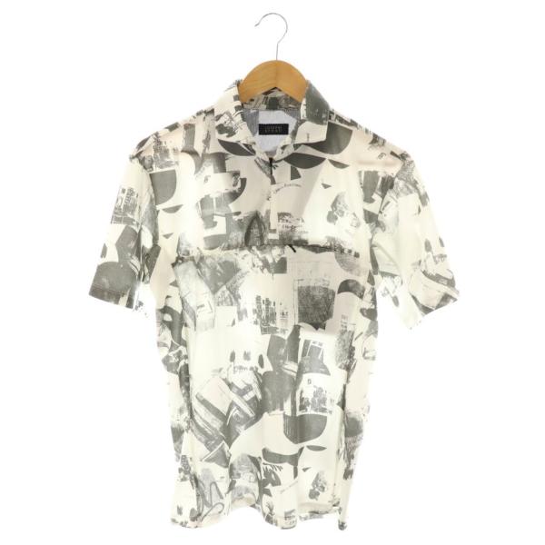 ジョセフオム JOSEPH HOMME SPORT ポロシャツ 半袖 総柄 48 白 