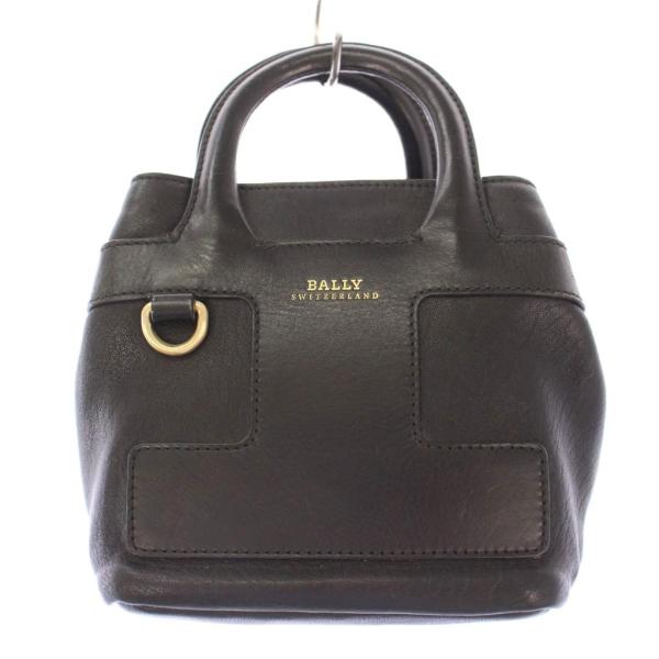 Bally（バリー） ハンドバッグ ミニ レザー ロゴ プリント 黒 ブラック