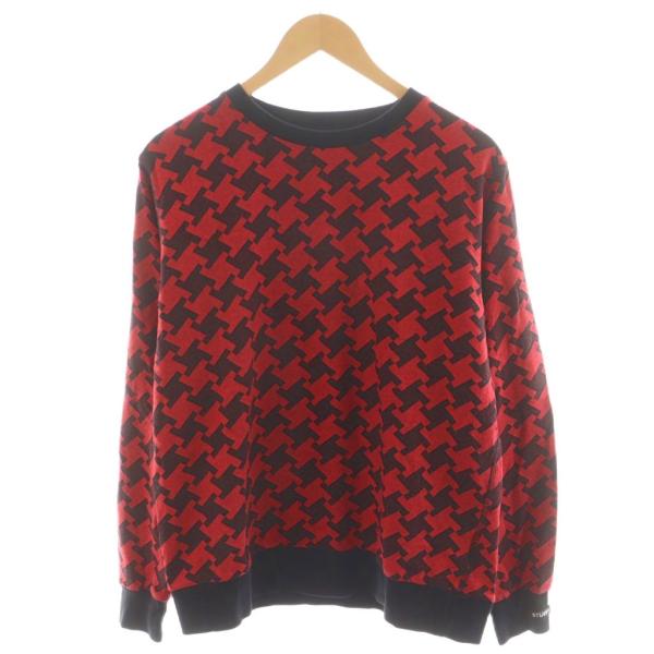 STUSSY（ステューシー） スウェット トレーナー 総柄 M 赤 レッド 黒