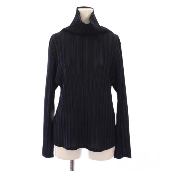 PLEATS PLEASE （イッセイミヤケ）　タートルネック　長袖　ブルー PLEATS PLEASE ISSEY MIYAKE - 【美品】 PLEATS PLEASE ISSEY