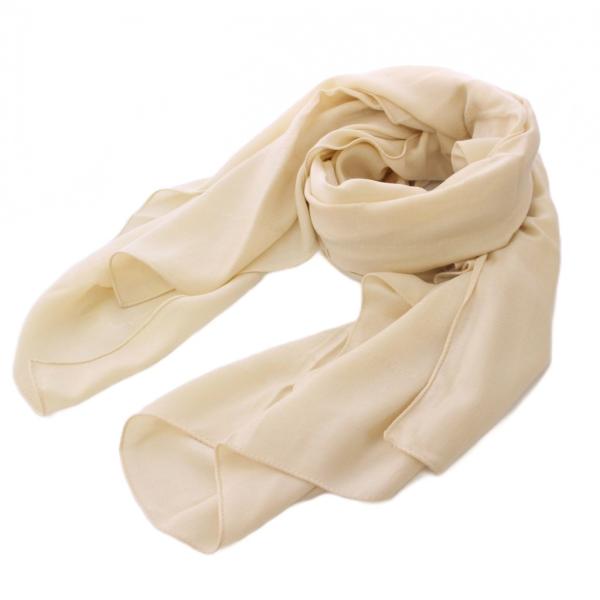 CHANEL シャネル ストール ココマーク ロゴ 総柄 アイボリー /BB □OH  