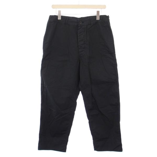 【中古】マーガレットハウエル スーパーファインコットンツイル スラックスパンツ ボタンフライ M 黒 596-4140509 vectorpremium_081-102508140160