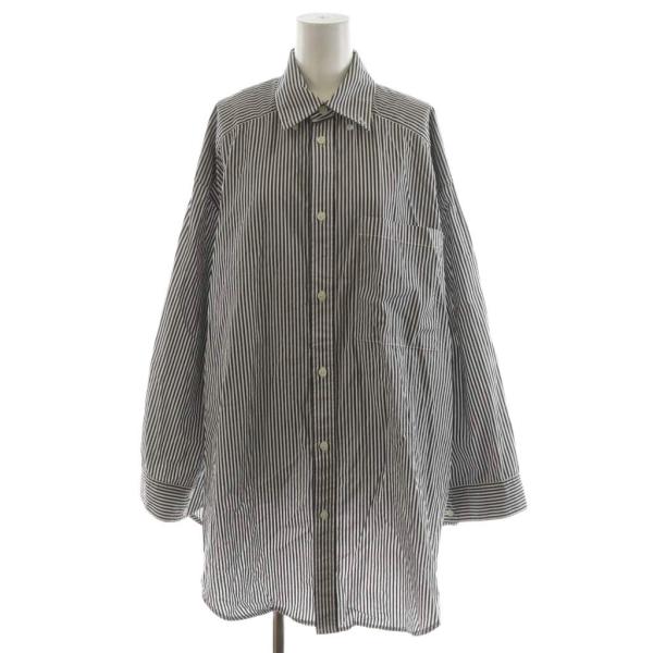 CLANE / 長袖シャツ/1/コットン/GRY/ストライプ/14122-4102 クラネ CLANE 23SS ヒューズシャツ HUGE SHIRT ブラウス 長袖