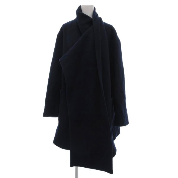 ZARA（ザラ） ロングコート ハイネック XS ネイビー /JS レディース