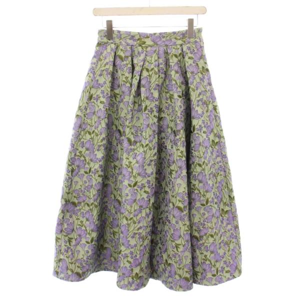 美品✨セブンテンバイミホカワヒト フラワージャガードスカート フレア ロング セブンテンバイミホカワヒト SEVEN TEN by MIHO KAWAHITO フラワー