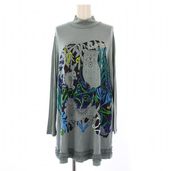 TOKUKO 1er VOL ハイネック カットソー チュニック ネイビー トクコプルミエヴォル TOKUKO 1er VOL チュニック カットソー 長袖