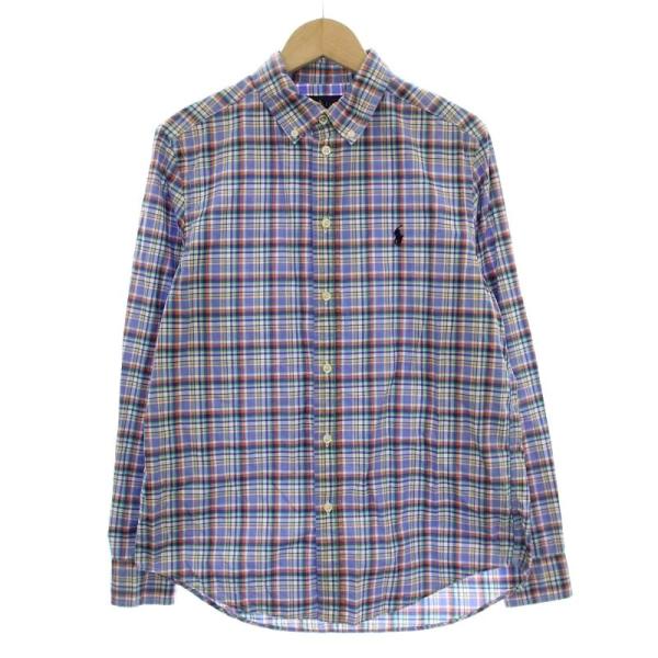 ラルフローレン RALPH LAUREN キッズ シャツ チェック 男の子 長袖 ボタンダウン 14-16 青 ブルー【ブランド】ラルフローレン RALPH LAUREN【表記サイズ】L/14-16【実寸サイズ】肩幅：37cm　身幅：44c...