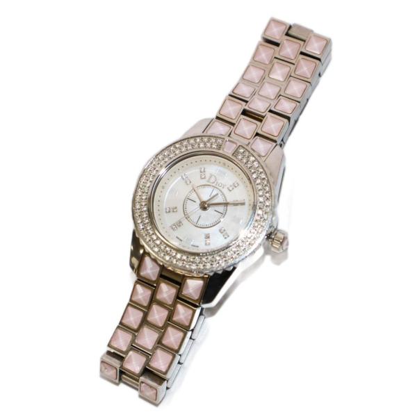 ディオール Dior クリスタル ダイヤへゼル 腕時計 クォーツ シルバー