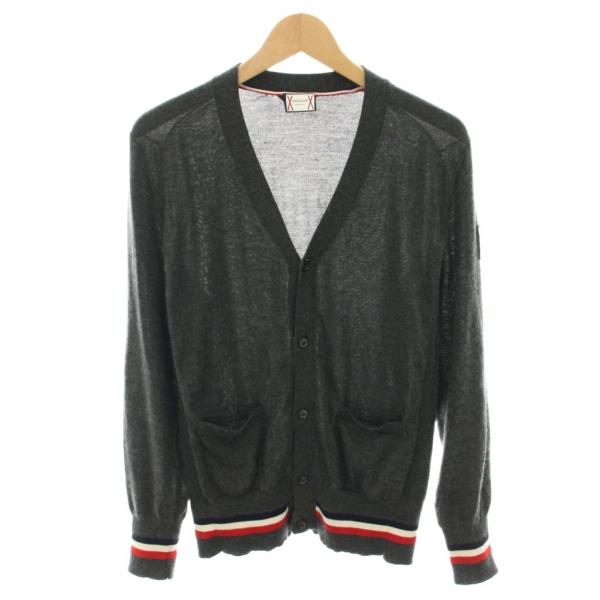 【中古】モンクレール MAGLIONE TRICOT CARDIGAN ニットカーディガン 長袖 L グレー C23919417900 999BE メンズ MONCLER（モンクレール） MONCLER MAGLIONE TRICOT CARDIGAN ニット
