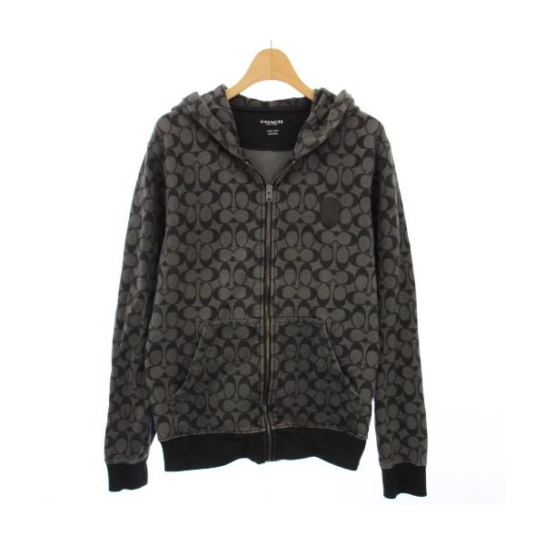 COACH（コーチ） ジップアップパーカー シグネチャー 長袖 XS 黒