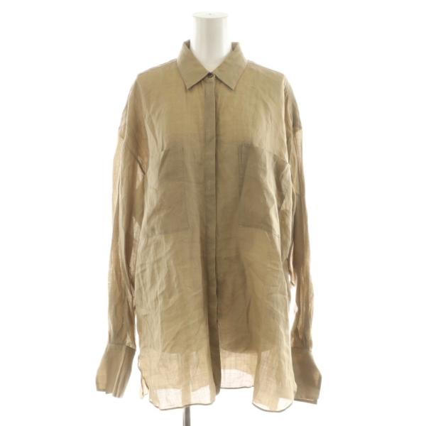 カオス CHAOS シャツ ブラウス 長袖 シースルー シアー リネン 麻 F
