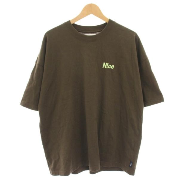 【中古】ナイスショップ N!ce shop Tシャツ カットソー ロゴプリント 半袖 L 茶 ブラウン NC-CT09 /HN メンズ ナイスショップ N!ce shop Tシャツ カットソー ロゴプリント 半袖 L 茶