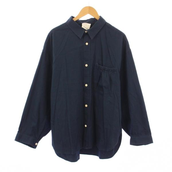 【中古】リフォメッド リストパッチワイドシャツ オックスフォード カジュアル 長袖 レギュラーカラー 無地 2 紺 リフォメッド REFOMED WRIST PATCH WIDE SHIRT OXFORD リストパッチ