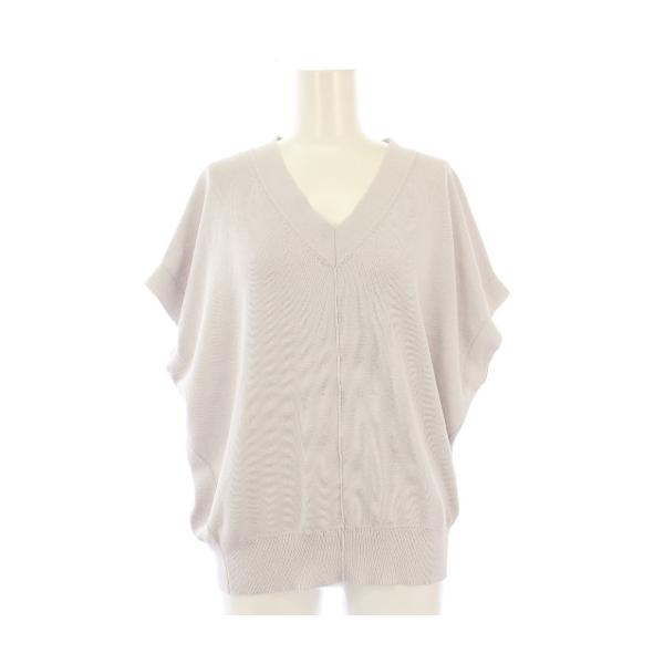 【中古】セオリーリュクス 25SS FORTUNA DANNIELA ニット セーター フレンチスリーブ Vネック 38 グレー レディース theory luxe（セオリーリュクス） theory luxe 25SS FORTUNA DANNIELA