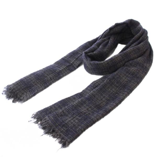 ファリエロサルティ Faliero Sarti ストール フリンジ チェック柄 バイ