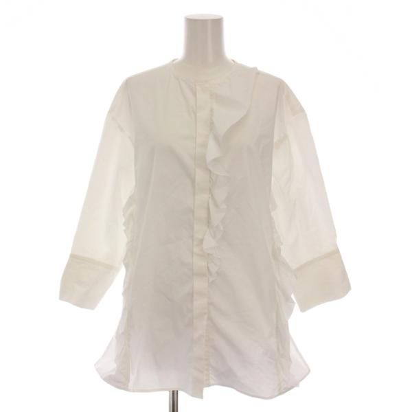 アナイ ANAYI 22SS タイプライターフリルブラウス シャツ 長袖 38 白 