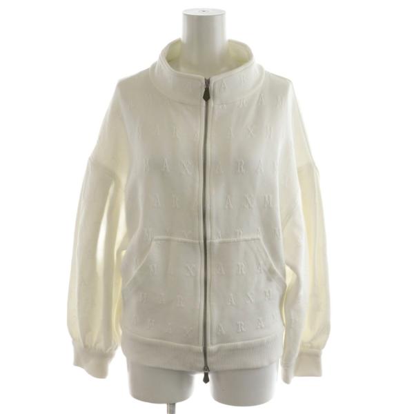 【中古】マックスマーラ MAX MARA ガストーネ ブルゾン ジャケット ジップアップ ロゴ エンボス 42 白 2411911012 Max Mara（マックスマーラ） ガストーネ ブルゾン ジャケット ジップ