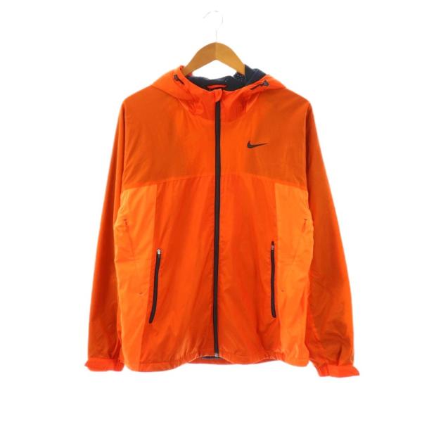 NIKE（ナイキ） ナイロンジップアップパーカー M オレンジ ブラック