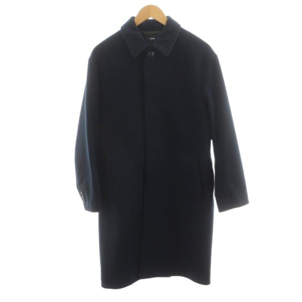 シップス SHIPS ステンカラーコート ロング アウター S 紺 ネイビー