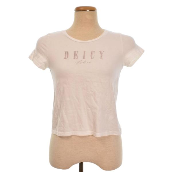 デイシー deicy Tシャツ カットソー 半袖 ロゴ刺? F 白 ホワイト ■FF レディース