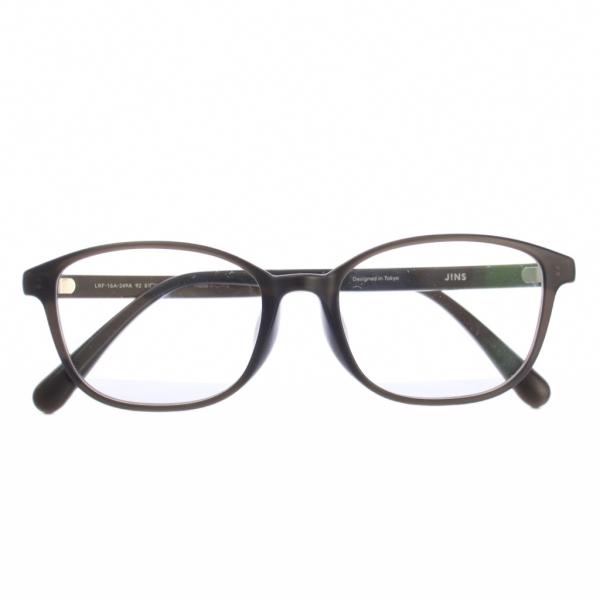 ジンズ J!NS 眼鏡 メガネ 51□175-143 クリア カーキ LRF-16A-249A /TK レディース【実寸サイズ】レンズの大きさ：5×3.8cm　フレーム：13.5cm　テンプル：14.3cm　　【色】クリア、カーキ【状態】右...